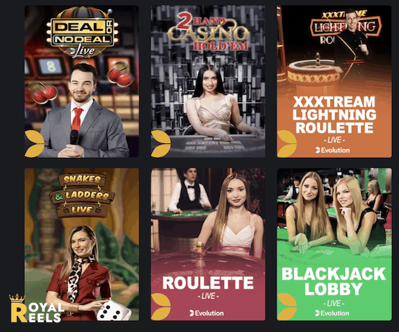 royal reels live casino games